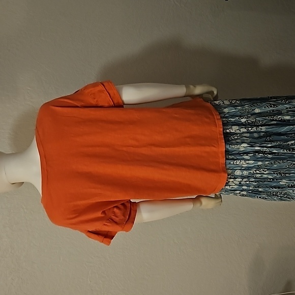 SUNDANCE Salmon Floral Embroidered Short Bell Sleeve Jersey Knit Top - Picture 8 of 10